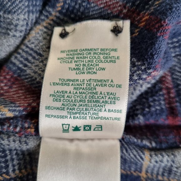 Roots Brushed Cotton Plaid Long Sleeve Shirt Size XL - Picture 9 of 9